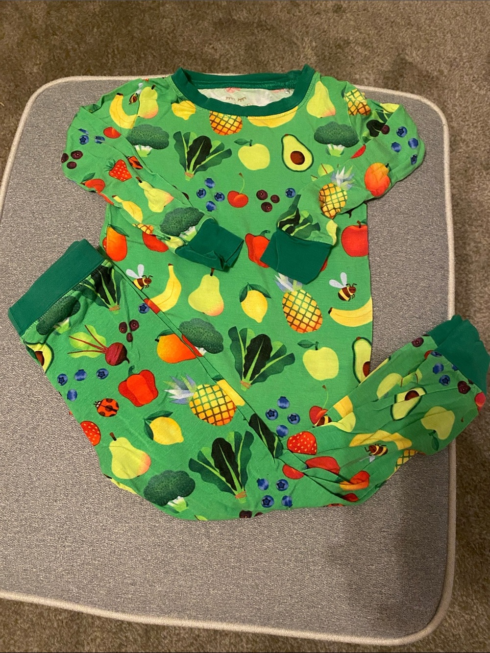 Little Sleepies Once Upon a Farm Fruit & Veggie Print Pajama Set